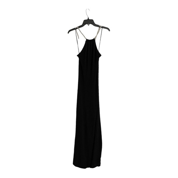 JoosTricot Black Maxi Dress Halter Jewel Straps High Slit Alpaca Wool Blend XS - Picture 4 of 10